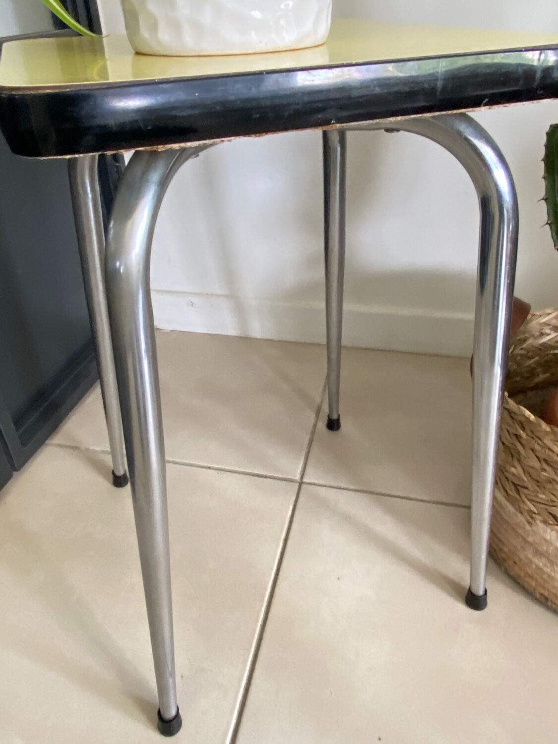 Yellow Formica stool