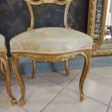 Pair of 19th century gilded wooden chairs