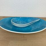 Flat and two Mistral cups by Salins France, blue, 60s