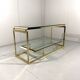 Brass & Bevelled Glass Two Tier Console Table 1970’s