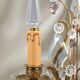 Paire Chandelier/Girandole Lyre en Bronze & Cristal Style Louis XVI