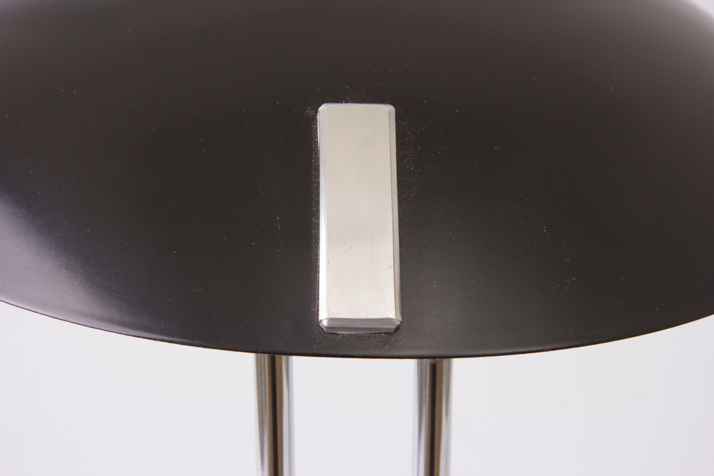 Midcentury black & chrome canopy lamp
