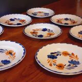 8 dessert plates from the Moulin des Loups factory around 1930