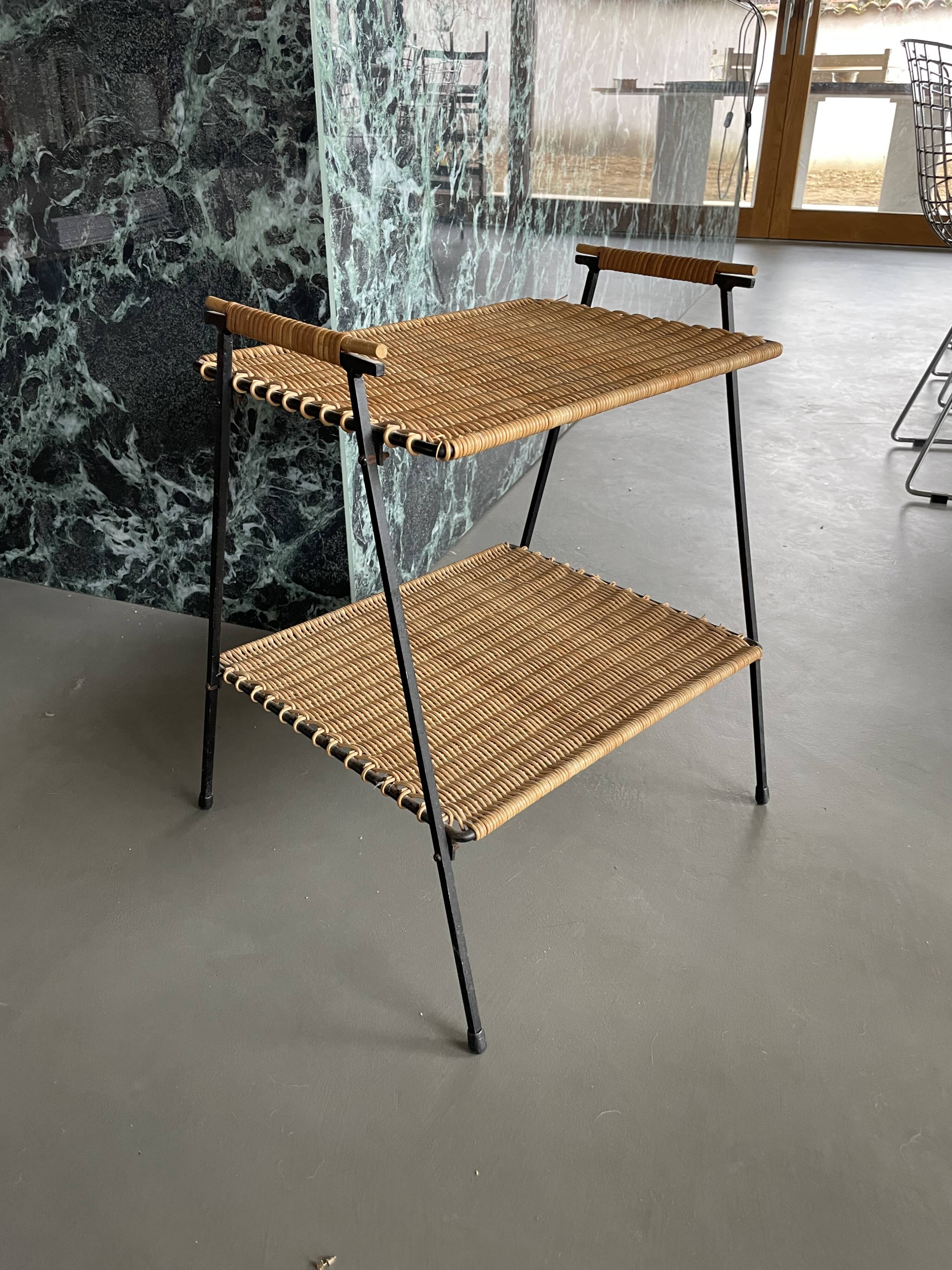 Raoul Guys metal wicker serving trolley