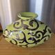 Vintage ceramic pebble vase green & black 35 cm