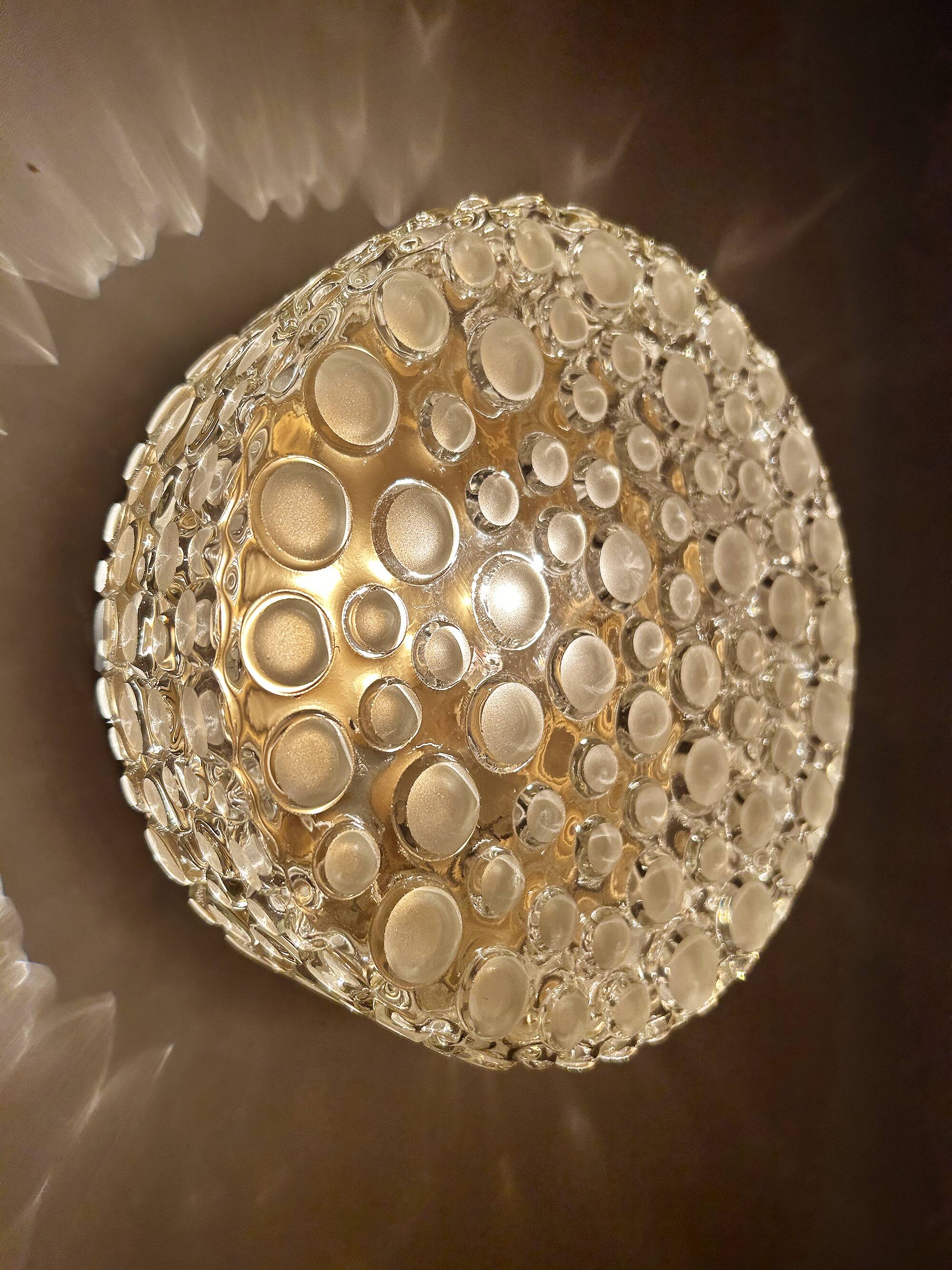Paire d'appliques vintage en verre à bulles