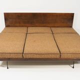 Art deco walnut sofa bed, 1960s
