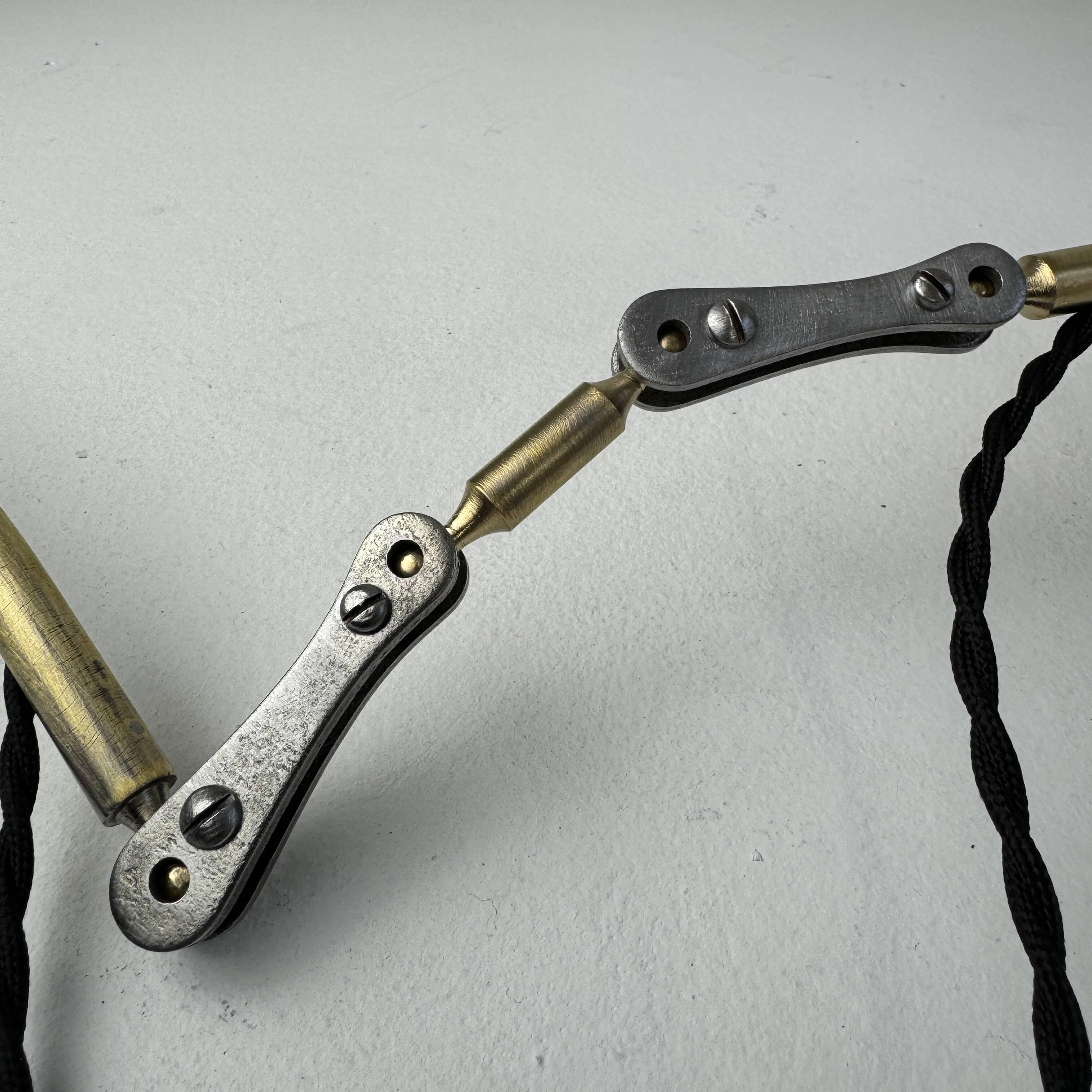 Pair of antique "beunza" workshop wall lights