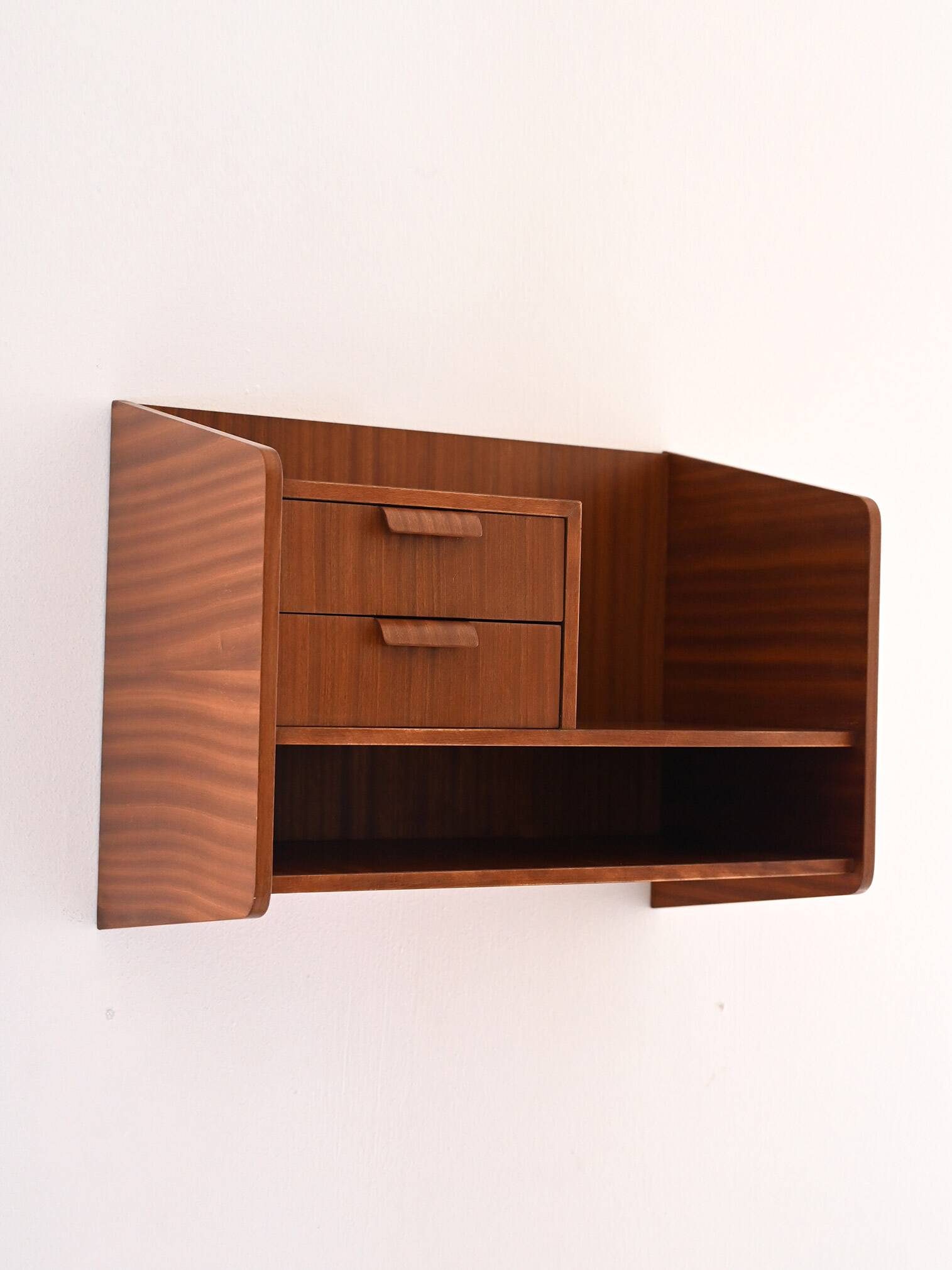 1960s Scandinavian Mahogany Floating Nightstand
