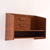 1960s Scandinavian Mahogany Floating Nightstand