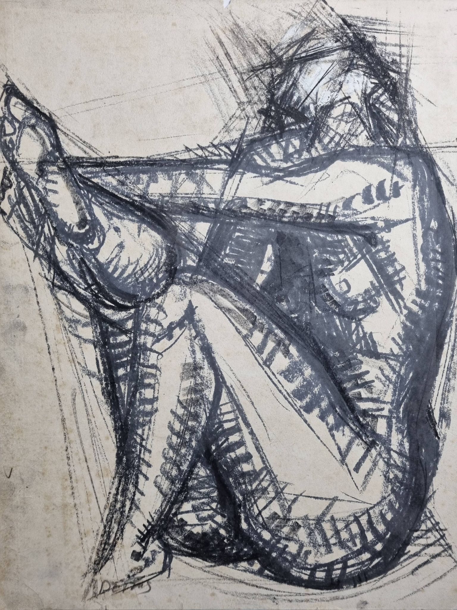 Etude de nu signée de Maurice de Bus, années 60, 50 x 60 cm