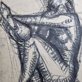 Nude study signed by Maurice de Bus, 1960s, 50 x 60 cm