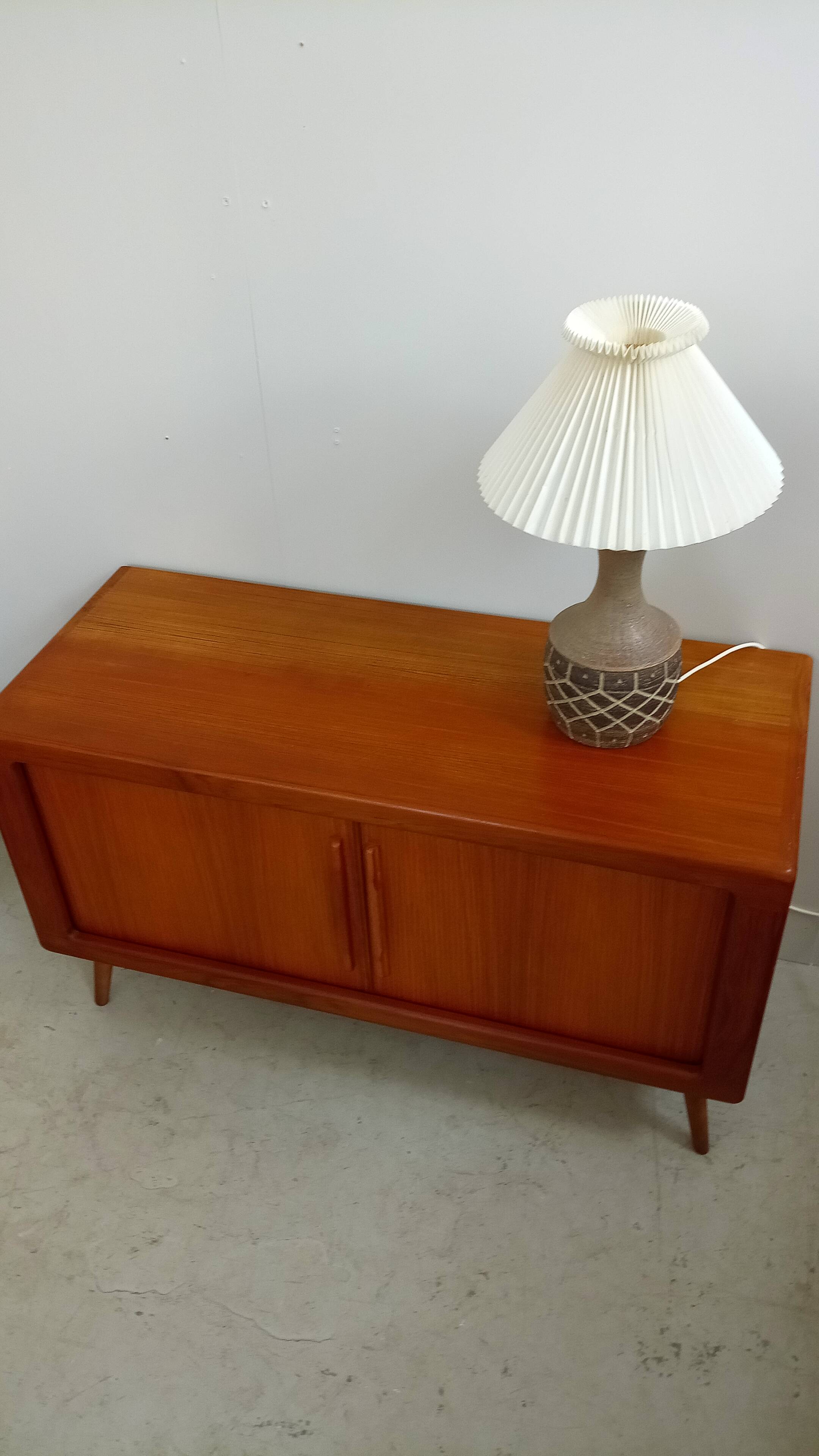 Danish teak sideboard with tambour doors