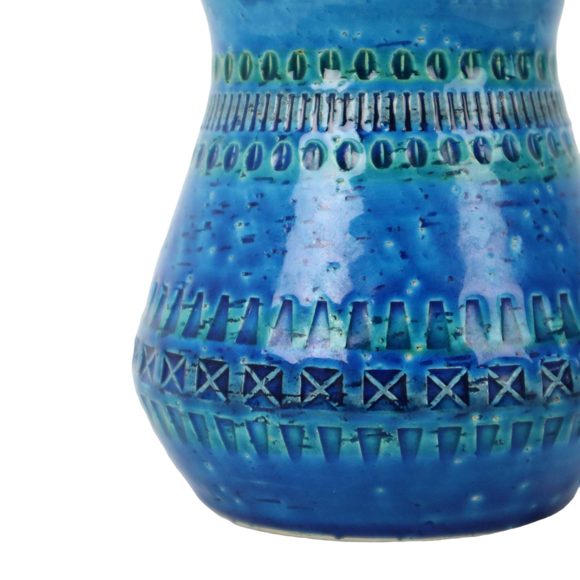 Vintage Blue Bitossi Vase Rimini Blue Aldo Londi Design Sixties