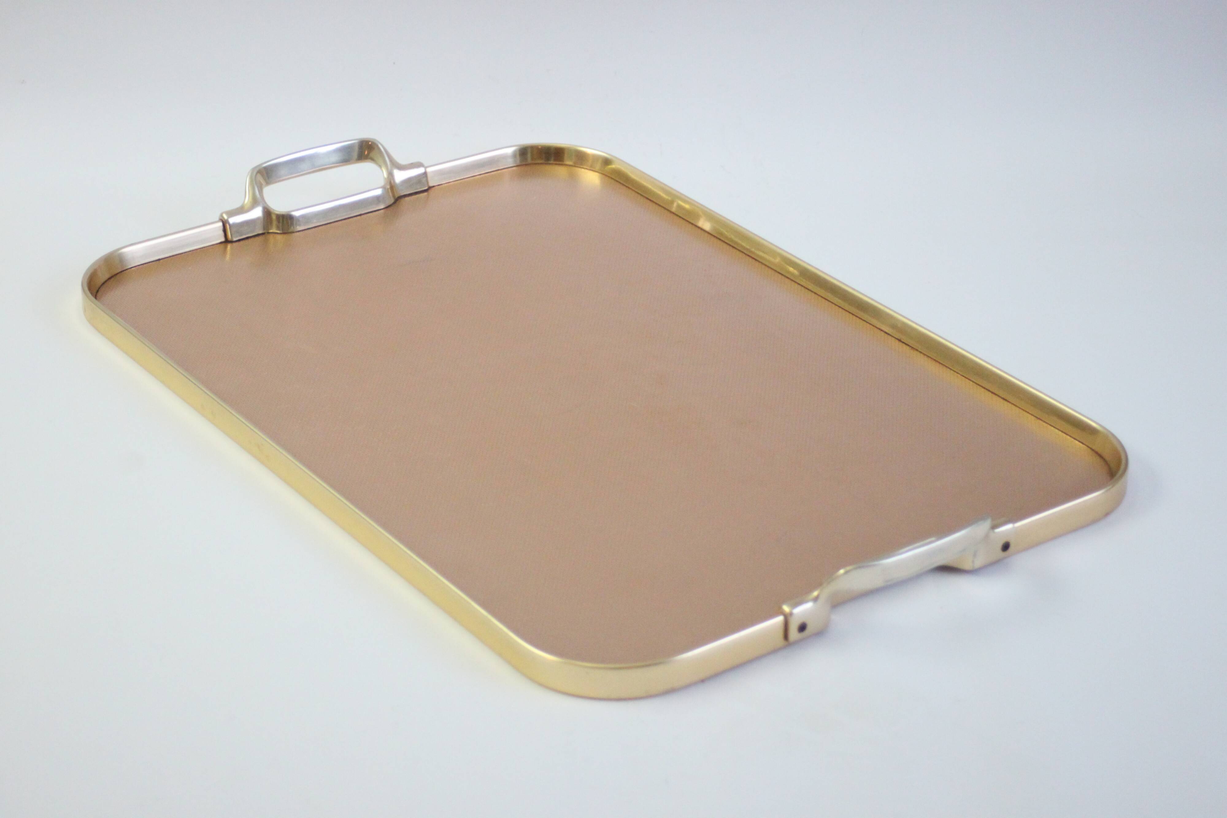Kaymet Rose gold colored aluminum tray, UK 1970s