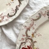 6 polychrome ironstone dinner plates "Wentworth" by Emile Bourgeois