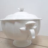 Soup tureen white faience of gien
