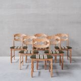 Oak razor danish mid-century dining chairs