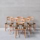 Oak razor danish mid-century dining chairs