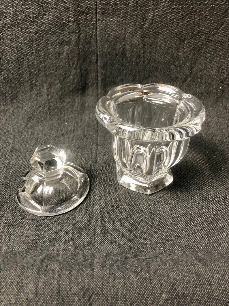 Vintage Baccarat Crystal Mustard/Jam/Honey Jar, Harcourt Missouri Model, Fr