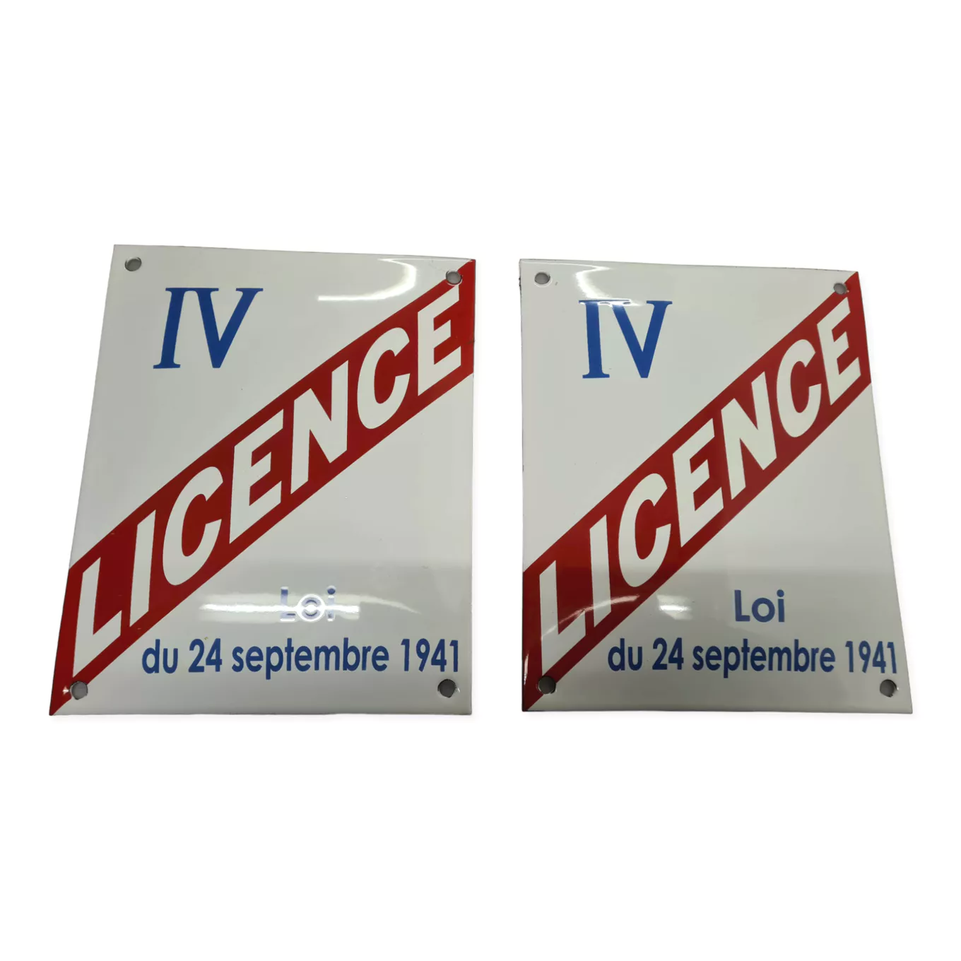 Enamelled plates license IV