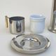 Balzano 3-piece metal and porcelain coffee set, Made in Italy