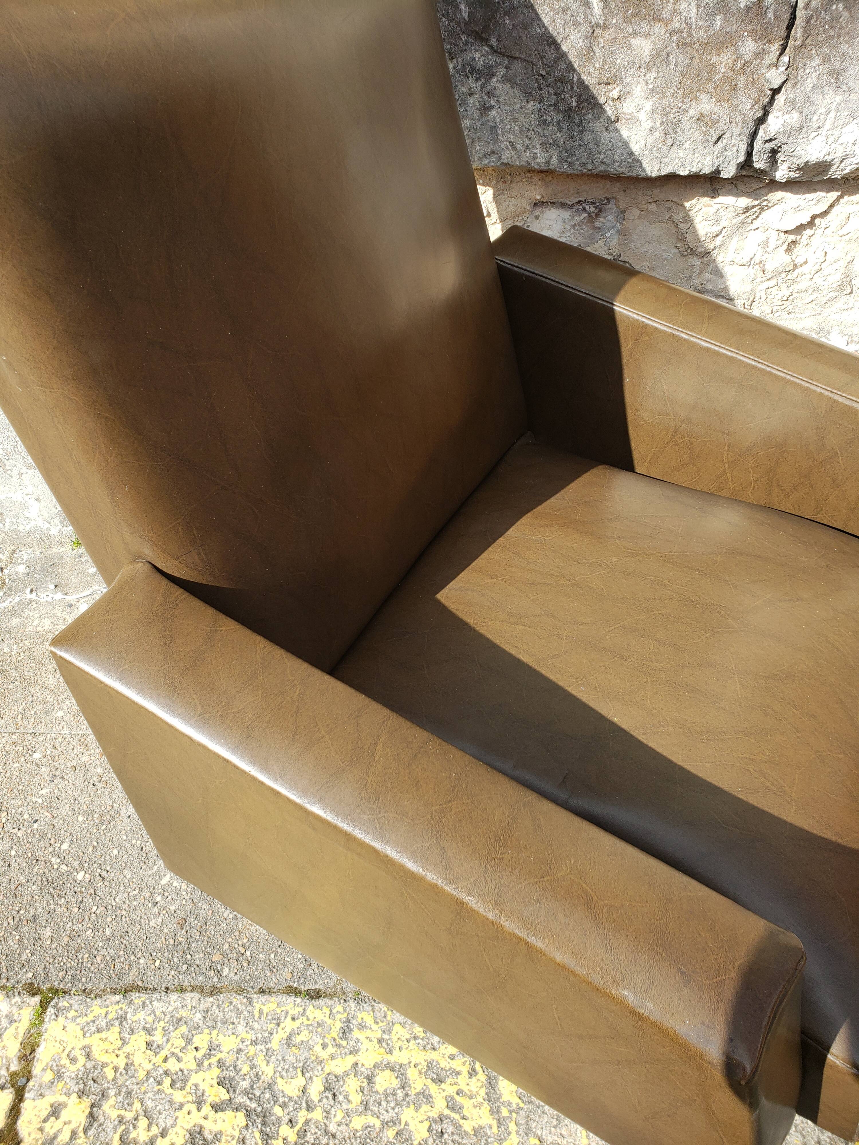 Vintage Scandinavian olive green armchairs