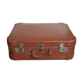 Valise vintage marron sixties fibre carton