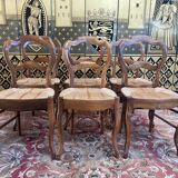 Suite of 6 Louis Philippe straw chairs