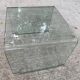 Vintage Italian coffee table with curved glass from the 1980s.