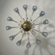 Venetian lustre in two-colour Murano glass, blue and gilded, circa 1990.
