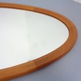 Large Danish Oval 501 Mirror in Teak by Aksel Kjersgaard, 1960s