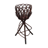 Rattan on foot vase
