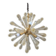 Murano Glass Sputnik Chandelier Featuring Gold Air Drops and Brushed Metal