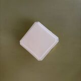 Vintage square globe wall light in white opaline