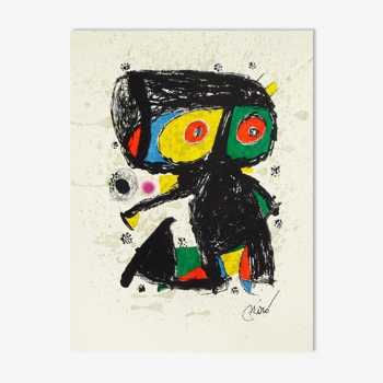 Lithographie originale Joan Miro, 15 ans Poligrafa, 1980