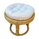 Rattan and bamboo pouf