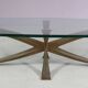 Brass coffee table by Michel Mangematin & Roger Bruny, France 1960