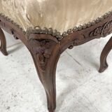 Louis XV style stool in solid walnut, 20th century