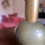 Grand vase en acier vert et doré