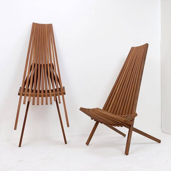 Paire de chaises pliantes en teck - intérieur extérieur