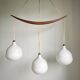 Opaline lamp and teak by Uno and Östen Kristiansson for Luxus