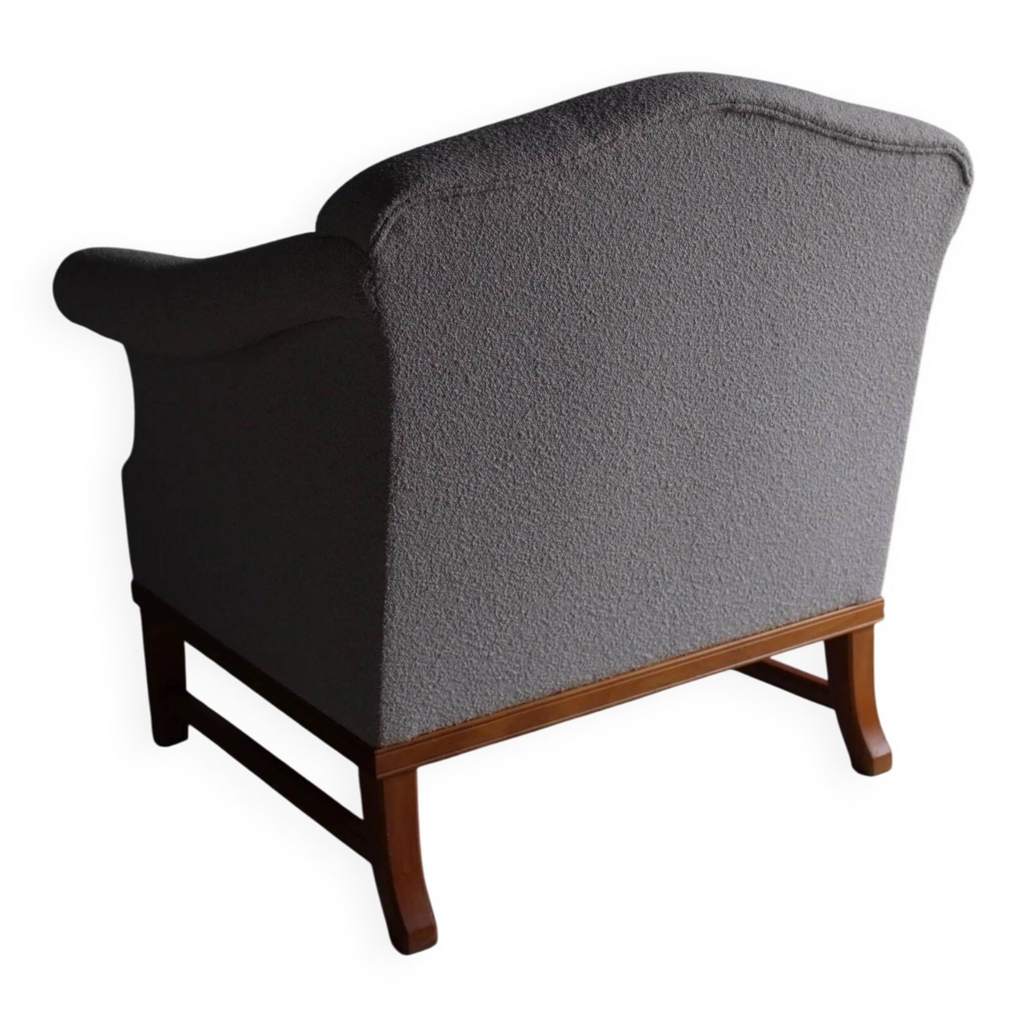 Gray boucle lounge chair | Sweden | 1940s