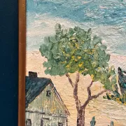 Original Swedish Oil on Panel - "Landskrona" by Stig Allan - Signed - Vintage and Framed - 60 × 50 cm (23.6" × 19.7")