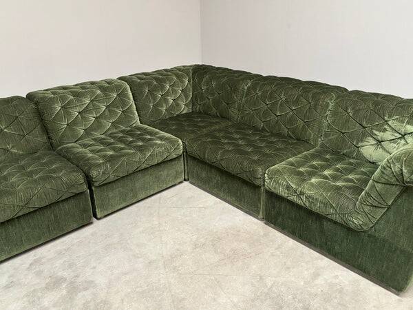 Modular corduroy lounge sofa by Laauser, 1970s