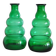 Edvin Ollers Green Glass Vases, Limmareds Glasbruk, Sweden, 1940s
