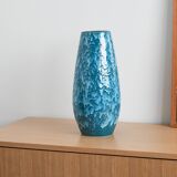 Blue ceramic vase, German design, 1960s, made in Germany