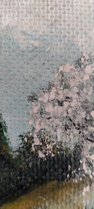 Painting on wood signed