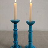 Pair of earthenware candle holders from the 60s/70s