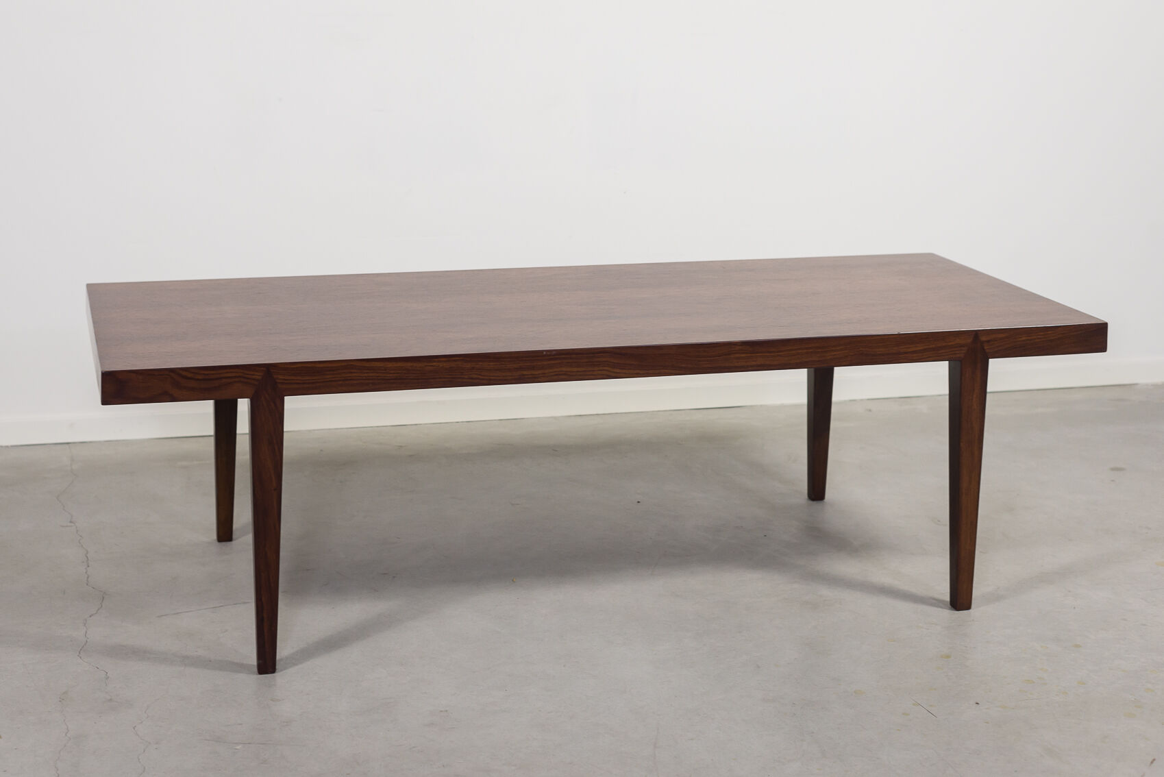 Rosewood coffee table by Erik Severin Hansen for Haslev, 1960s.
